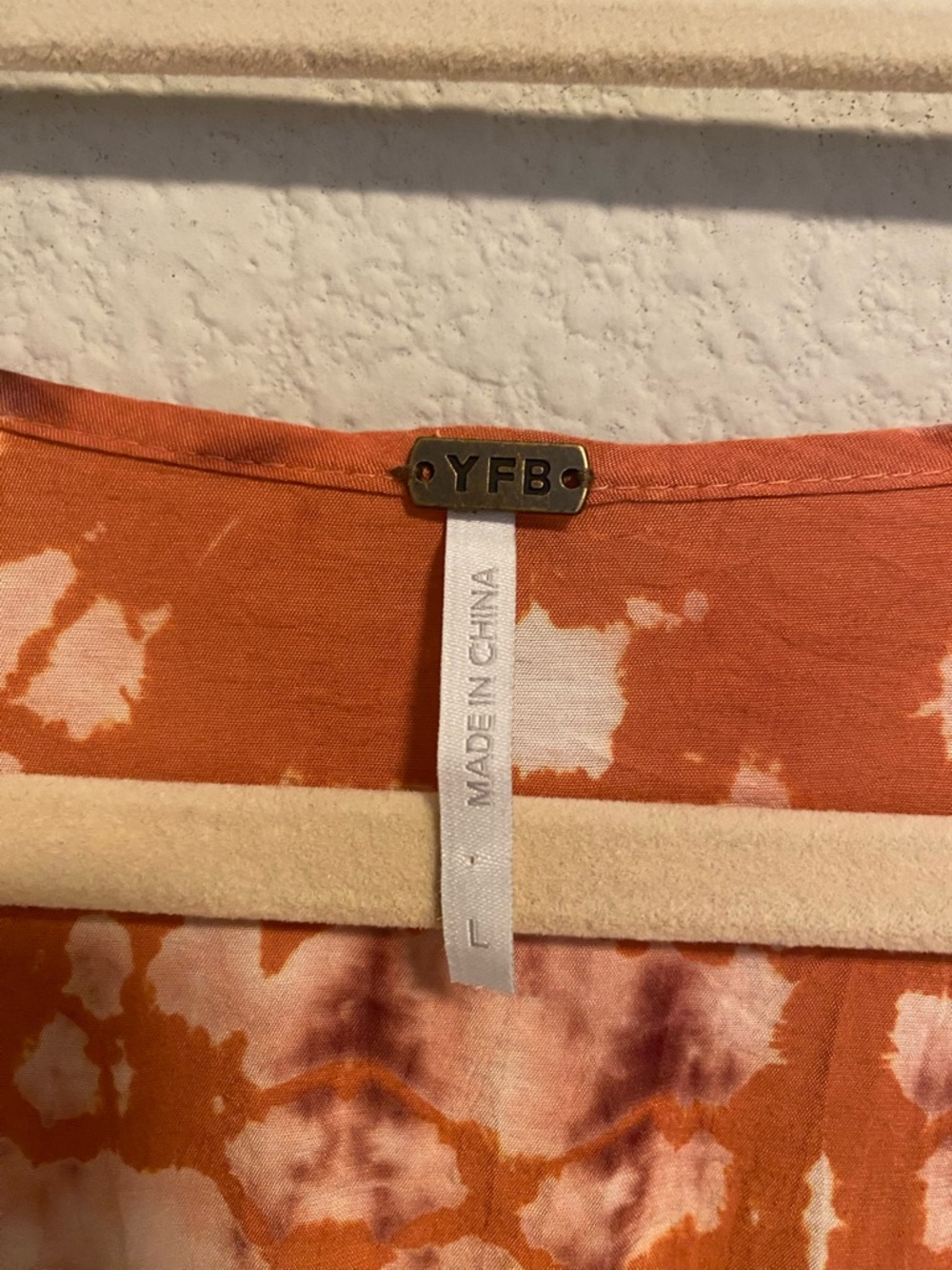 Rust Tie-Dye V-Neck Maxi Dress - Picture 3 of 3